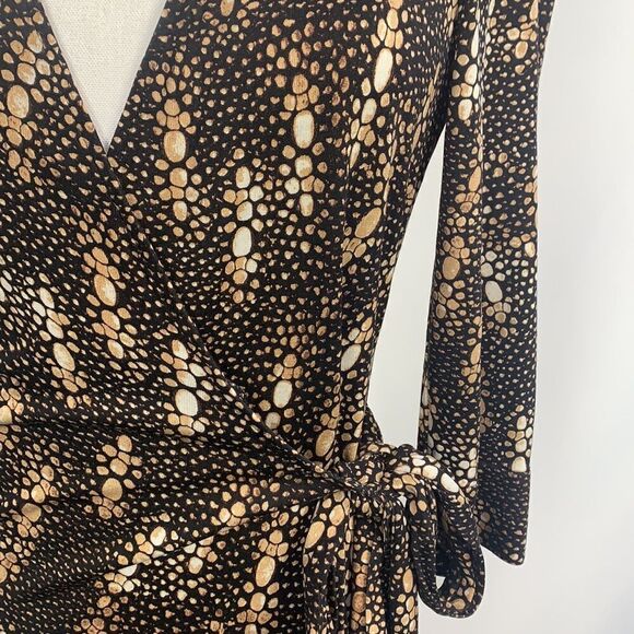 Diane Von Furstenberg brown print wrap dress - Picture 3 of 7